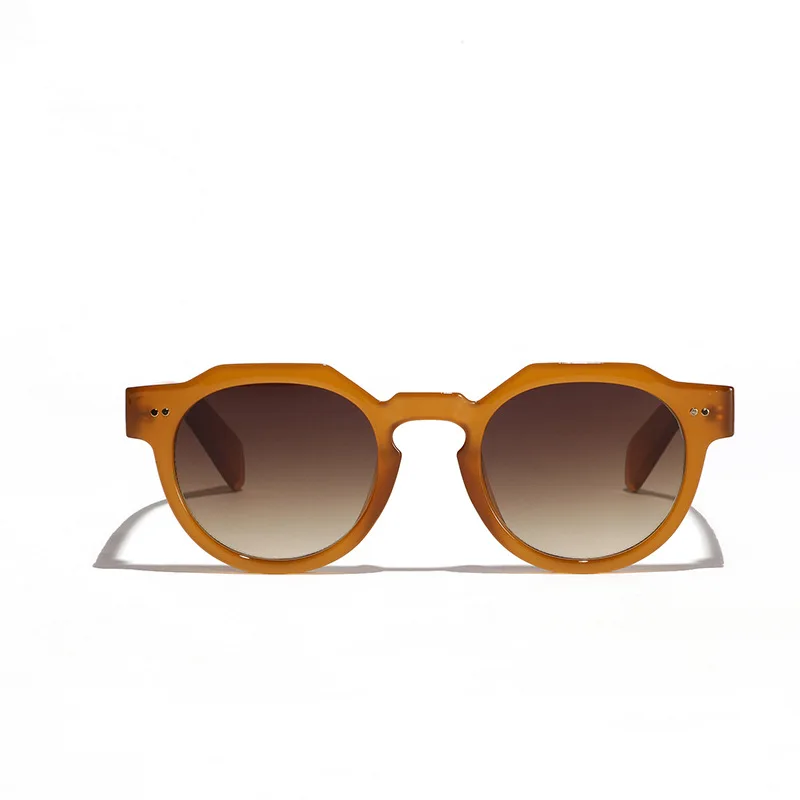 Lunettes de soleil rondes classiques à rivets pour hommes et femmes, lunettes de soleil punk, rétro, hip hop, vintage, extérieur, créateur de marque de luxe, UV400, nouveau, 2025