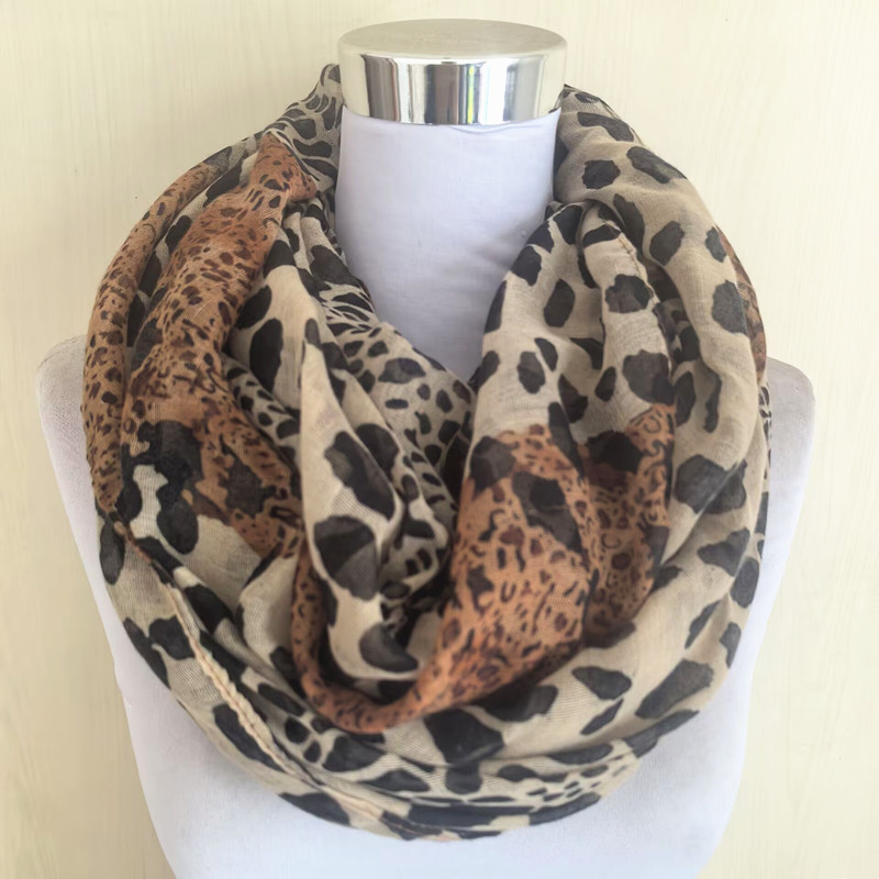 Mode imprimé léopard infini écharpe pour femmes doux chaud respirant foulard foulards musulmans Hijab boucle châle enveloppement foulard