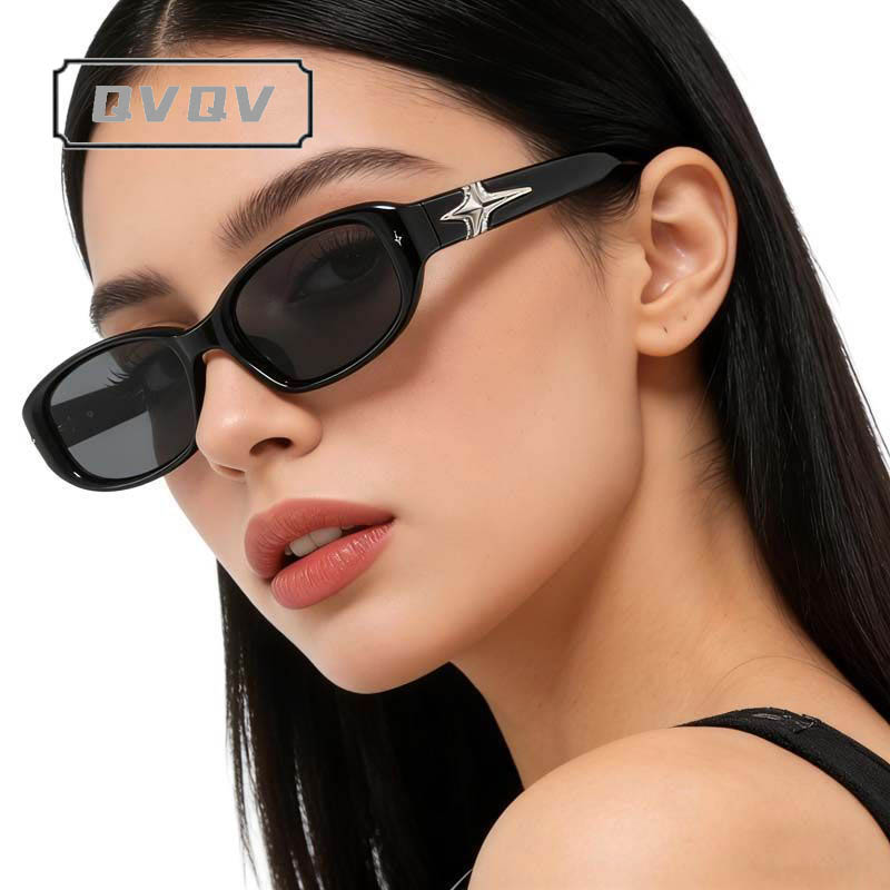 Lunettes de soleil carrées style coréen Y2K étoiles pour femmes et hommes, marque de luxe, style punk hip-hop, pour voyage, sports de plein air