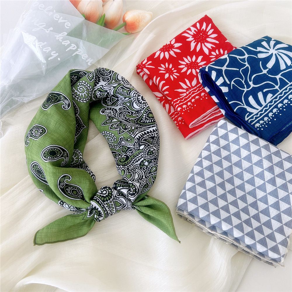 55*55 cm coton foulard Bandana écharpe Turban châle mouchoir cheveux accessoires envelopper foulard