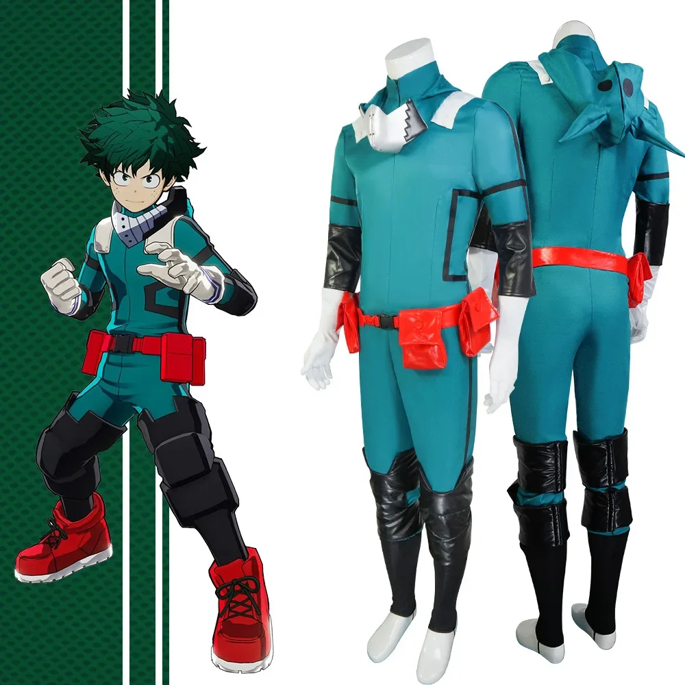 Costume de Cosplay Midoriya Izuku, uniforme, combinaison de combat verte, ensemble complet, Costume d'halloween de Cosplay de l'académie My Hero Kostum