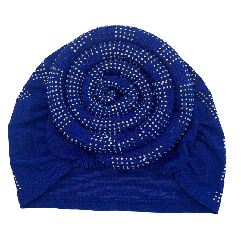 2024 nouvelles femmes plein de diamants beignet Turban casquette élastique musulman Hijab Bonnet chapeau dames bandeau Turbans africain inde casquettes