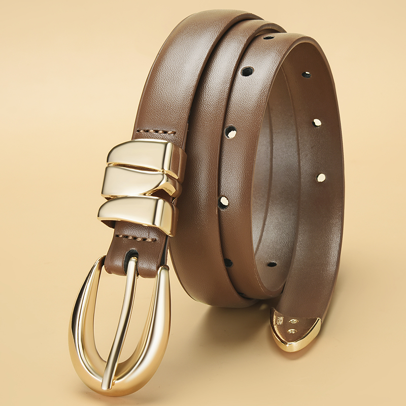 Ceinture en PU coupe cintrée pour femmes, ceinture fine, pantalon en Denim, pantalon formel, ceinture noire à la mode avec boucle dorée, nouvelle collection 2026