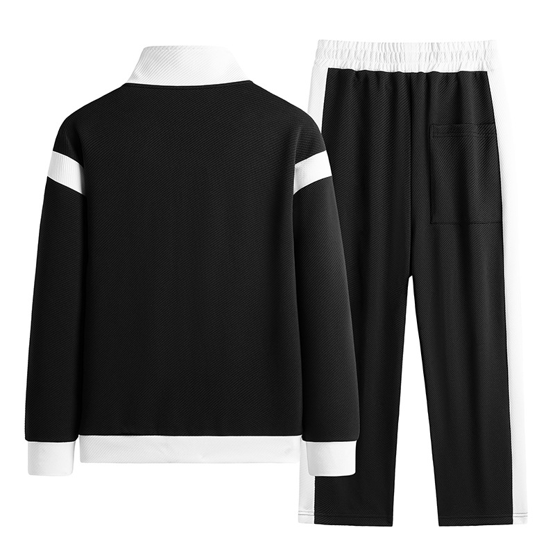 Ensembles de jogging de baseball deux pièces pour hommes, veste trempée, survêtement de course, mode patchwork, coréen, qualité