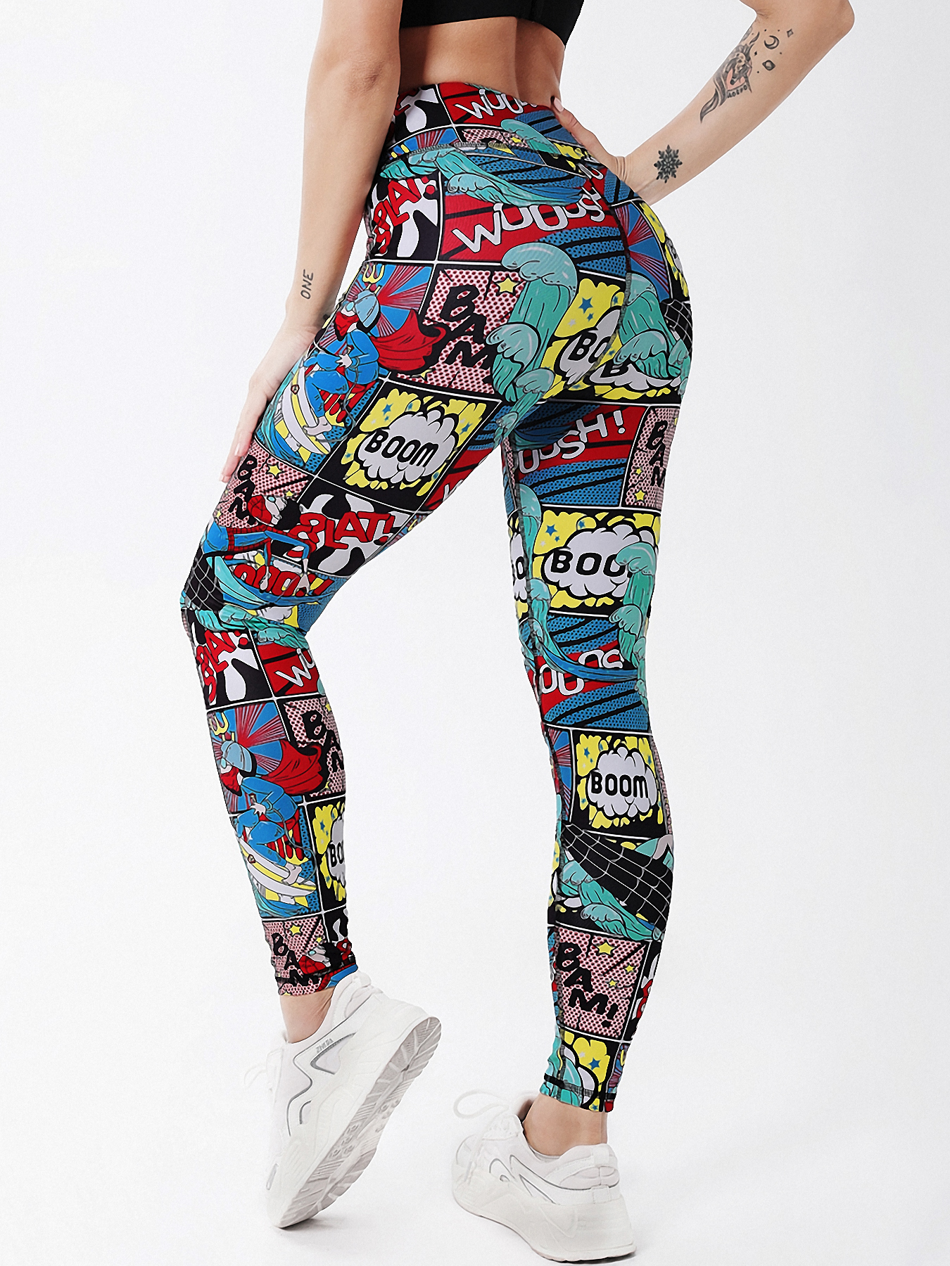 Leggings push-up taille haute pour femmes, pantalons de sport College de dessins animés Boom, pantalons de course à pied, leggings énergétiques pour filles