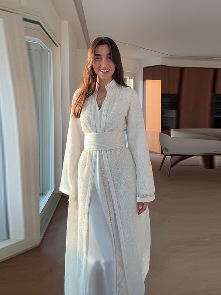 Nouvelle Robe Kaftan Bohème 2026 pour Femme – Tendance, Manches Longues avec Ceinture, Élégante et Discrète – Vêtements Féminins