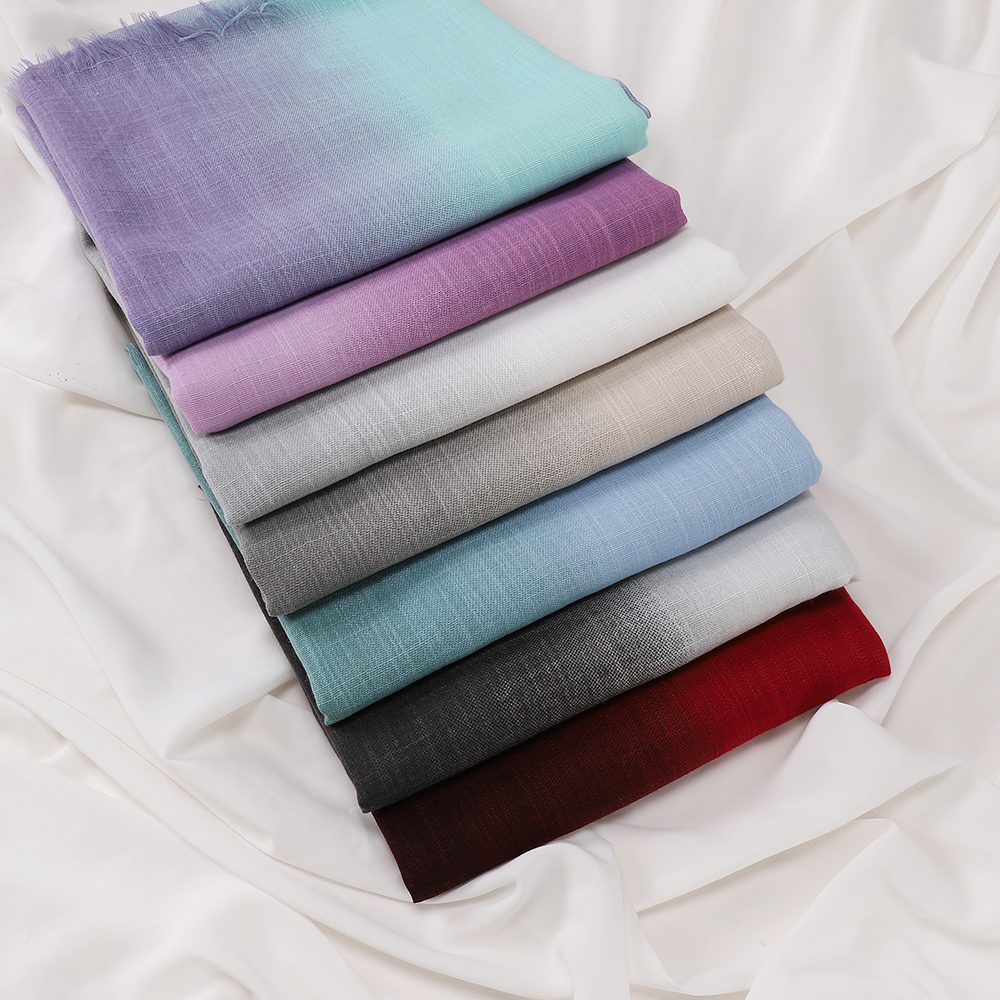 Hijab musulman bicolore dégradé, foulard en coton tie-dye, châles et écharpes islamiques pour femme, Ramadan, Eid