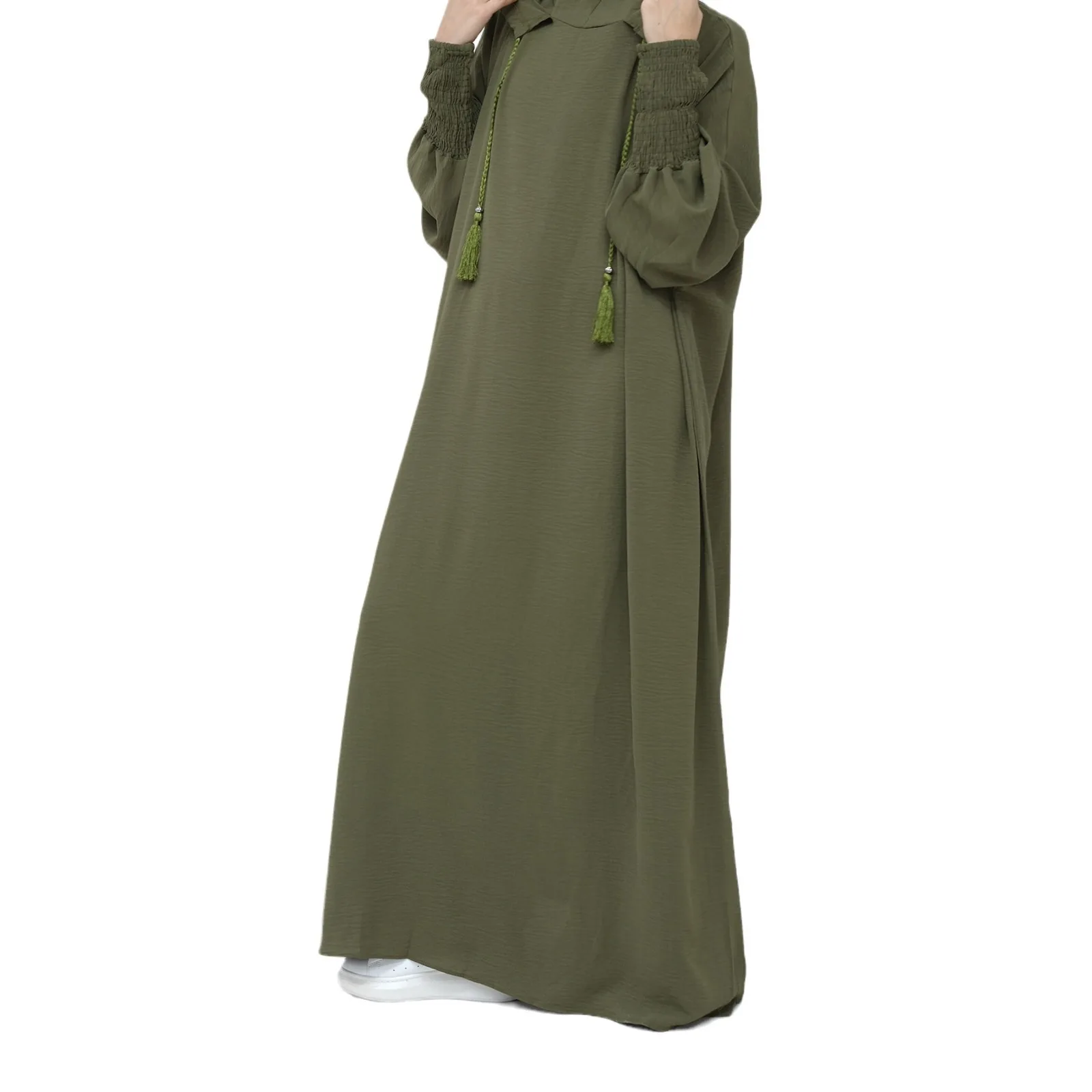 2024 vêtements pour femmes musulmanes mode été automne musulman à manches longues couleur unie longue Abaya Hijab robe caftan Abaya dubaï