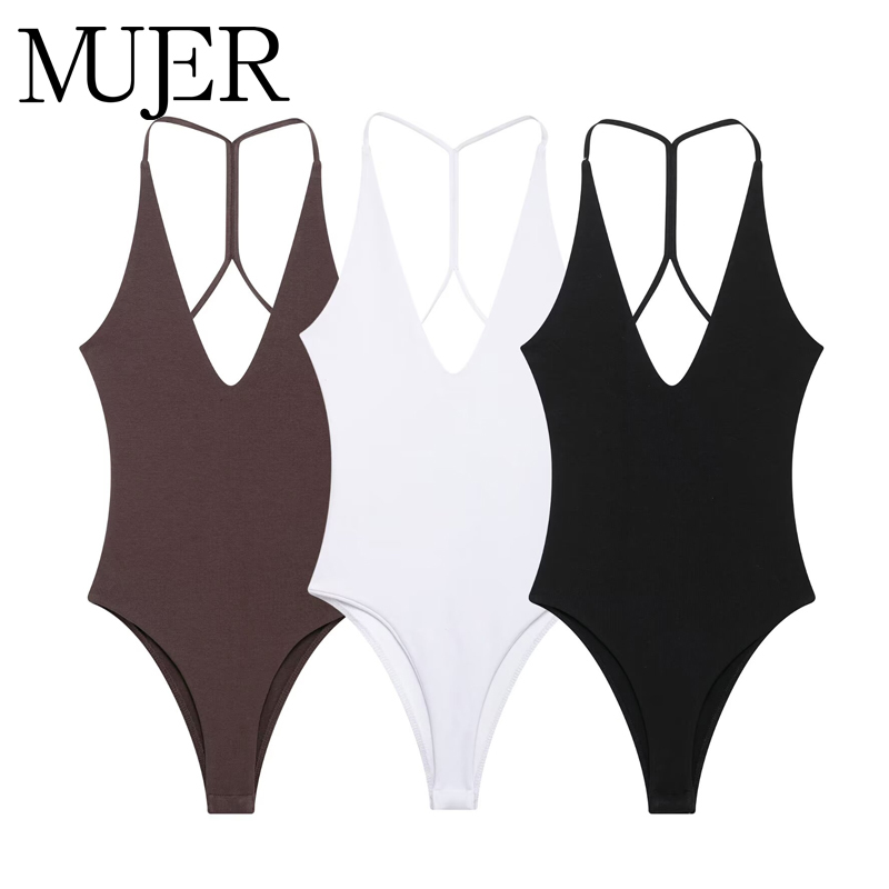 MUJER 2025 corps blanc femme Slip combinaisons Body Sexy pour femmes noir dos nu Lingerie Body femmes Bustier hauts sans manche