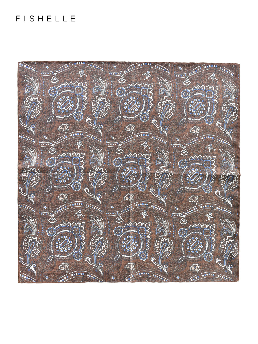 Marron Paisley 100% foulard en soie naturelle sergé femmes châle enveloppement hommes foulard cravate poche carré cadeaux d'affaires mouchoir 50 cm