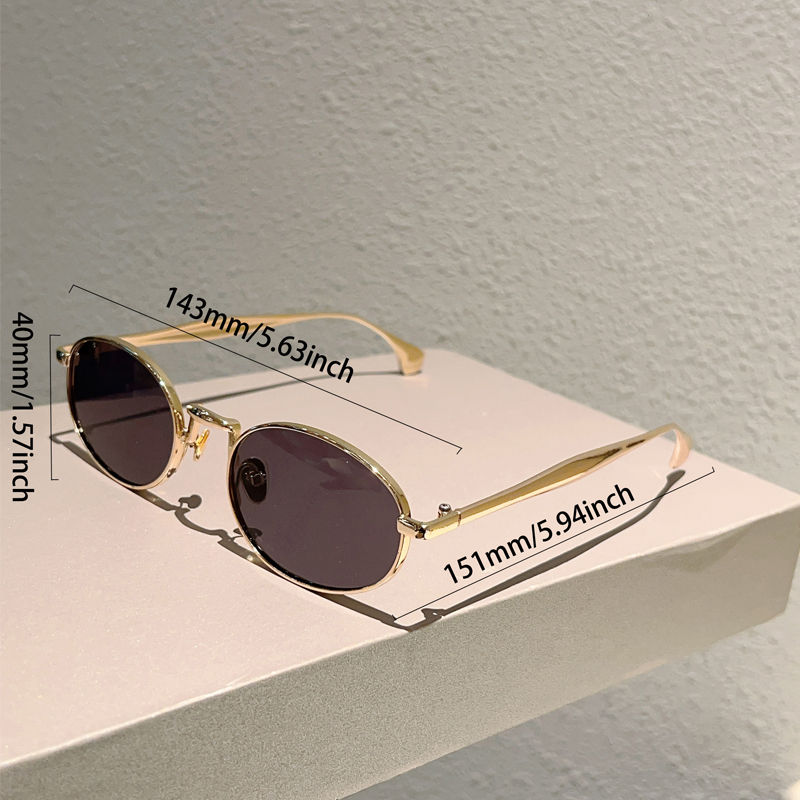 Lunettes de soleil ovales vintage pour hommes, nouvelles montures métalliques, lunettes de soleil d'extérieur pour femmes, design de marque de luxe tendance et à la mode