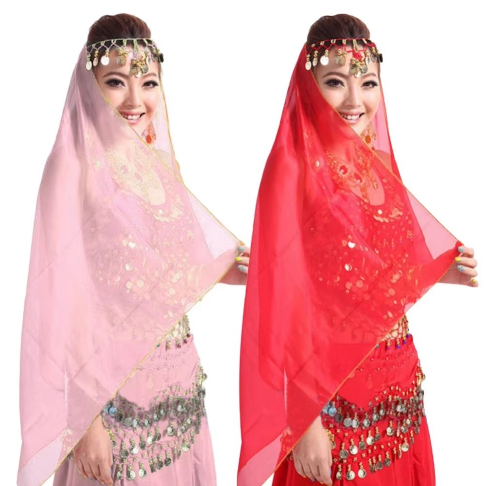 Écharpe de danse du ventre en mousseline de soie de 150 cm, couleur unie, bandeau de danse indienne, coiffe pour femme, costumes de spectacle