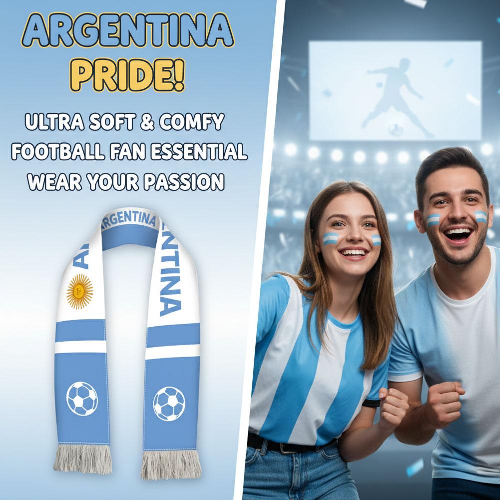 Écharpe de football avec drapeau de l'équipe nationale, accessoires de cheering pour supporters, écharpe en tissu doux pour les fournitures de fête