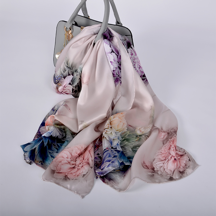 [BYSIFA] Foulard en soie de marque de mode nouveau Style chinois longues écharpes enveloppes de qualité supérieure ver à soie cocon foulard de cou en soie Cape Foulard