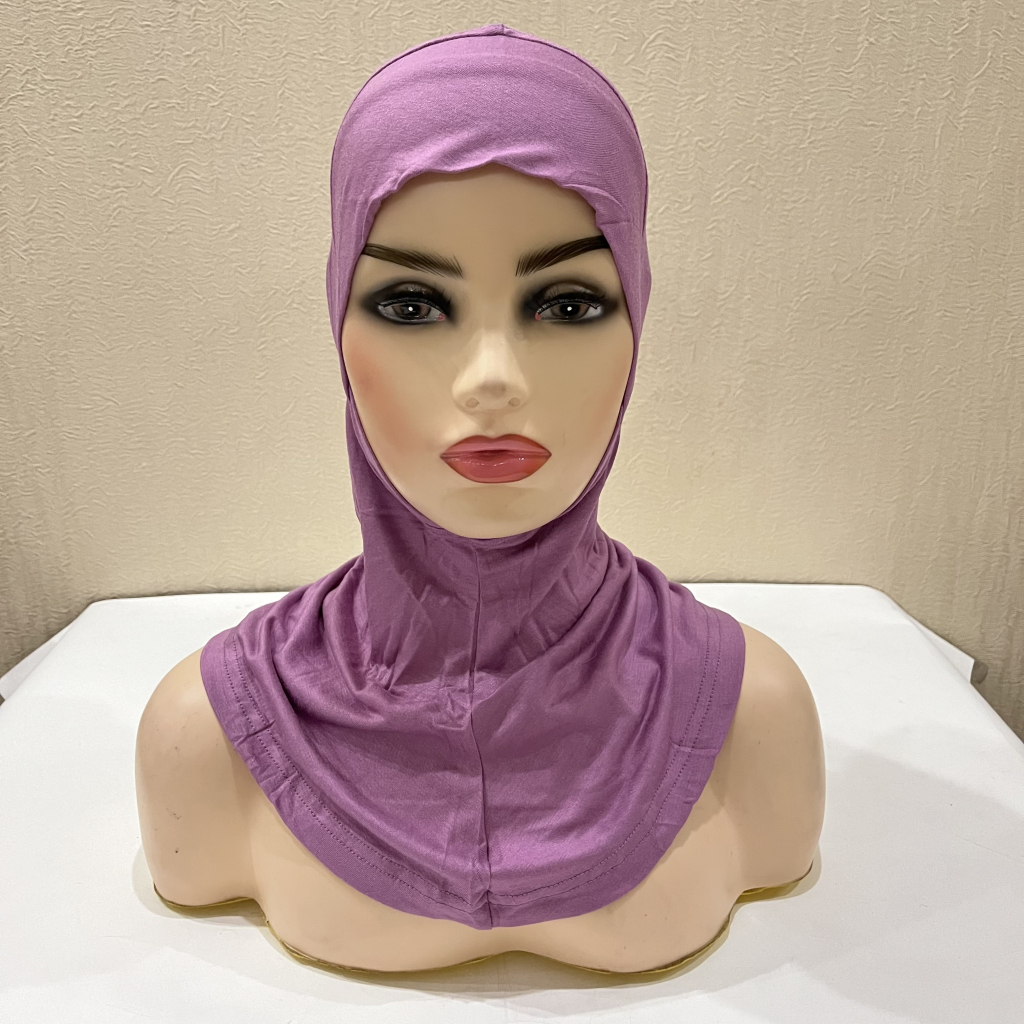 Cgem-Turban intérieur en jersey de coton modal extra long, grande taille, mince, visage Ninja, sous-écharpe, couverture complète, chapeaux musulmans, bande de sauna, casquettes turban