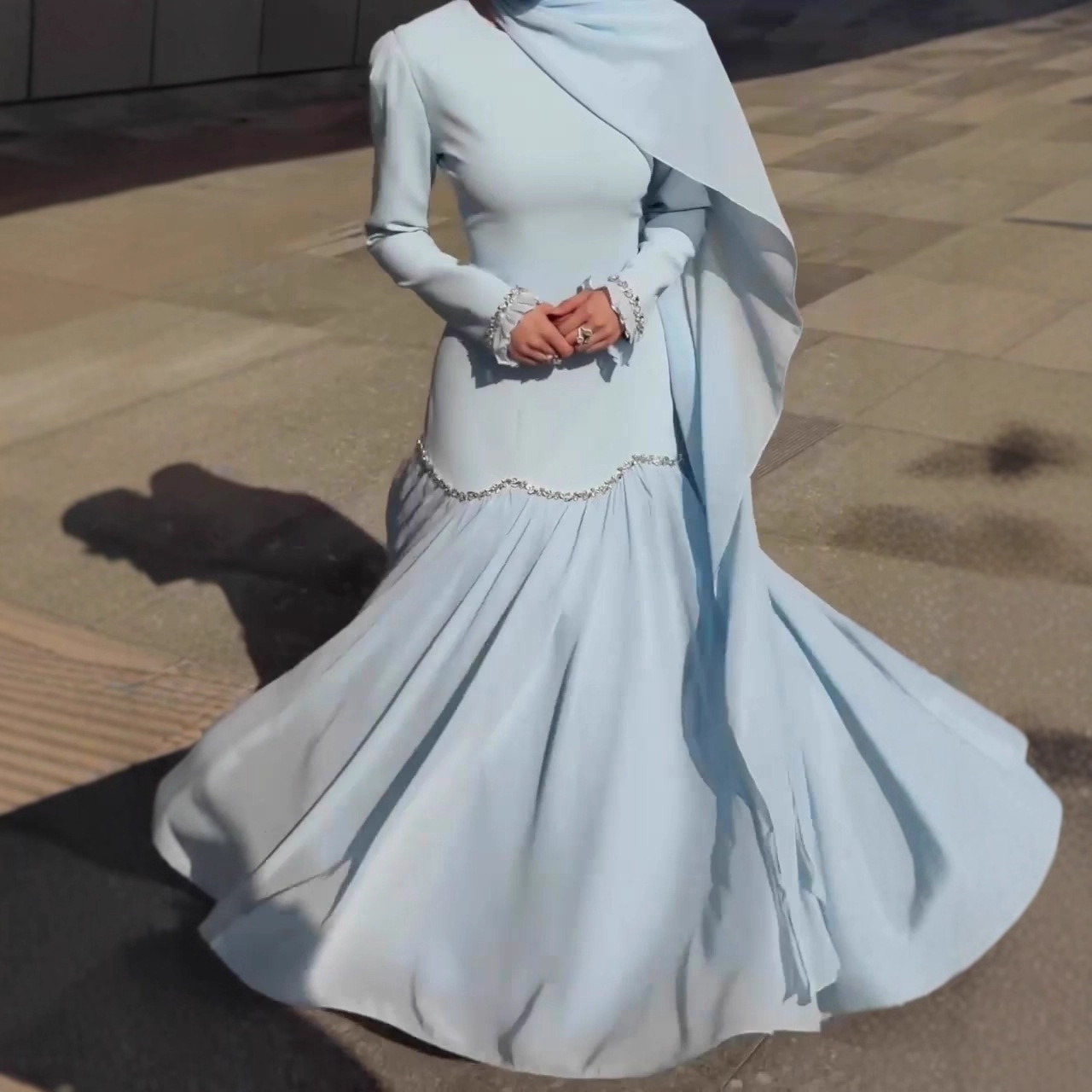 Robe longue élégante pour femme, Abaya, Jalabiya, Caftan, style Marocain, Dubaï, Islamique, Arabe, pour l'Aïd et le Ramadan, avec bandage, pour soirée