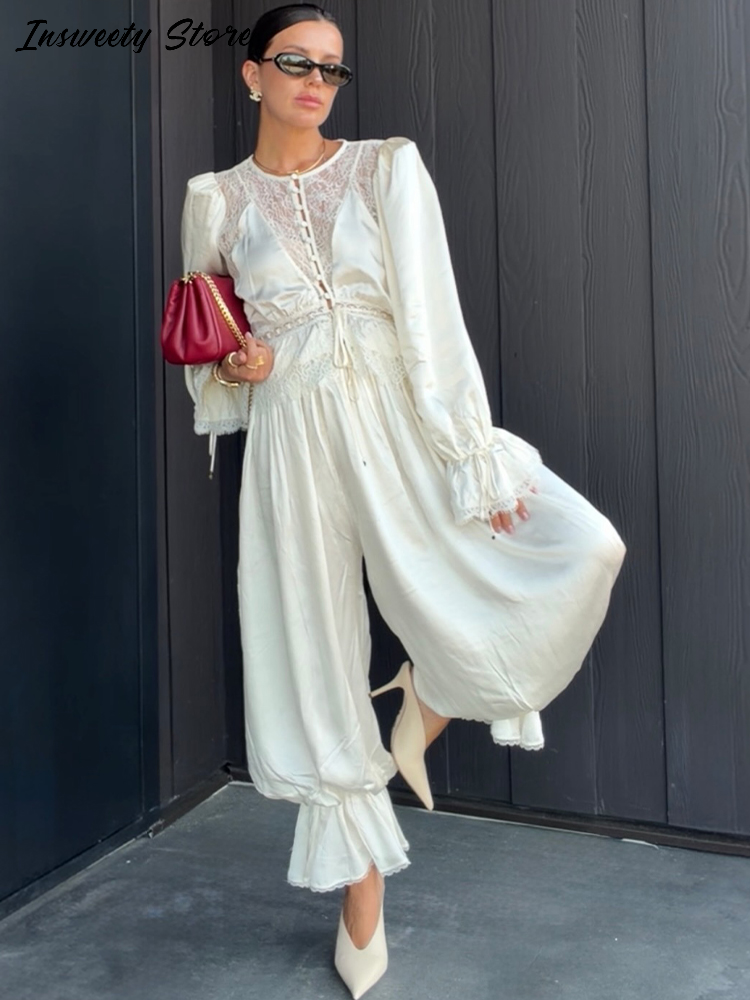 Ensemble pantalon et haut à revers fendu pour femme, veste unie à simple boutonnage et pantalon plissé patchwork, nouvelle collection 2026, tenue décontractée pour femme