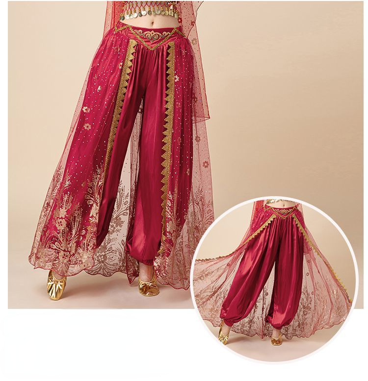 Costume de brevdu Ventre de Princesse Jasmine Aladdin pour Femme, Tenue de Barrage de ix, Style de Performance Trempé pour Halloween