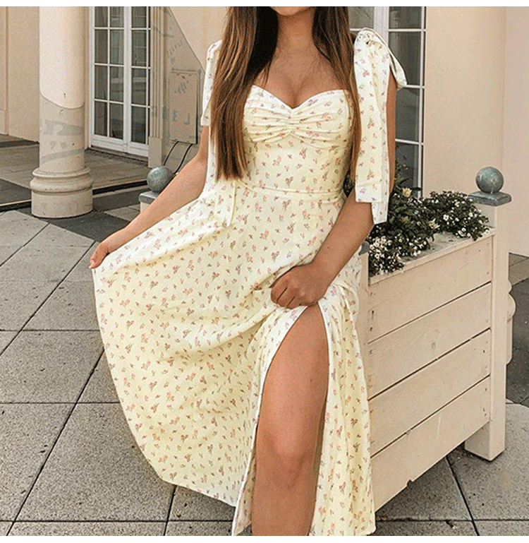 Robe camisole moulante à fleurs pour femmes, vêtements de plage pour femmes, mini jupe sexy pour club, robe courte éducative et décontractée, printemps et été 2024