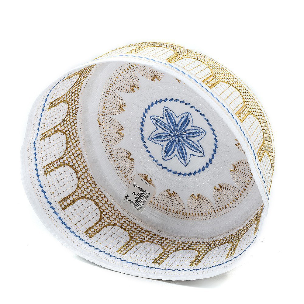 Chapeau islamique Hui brodé pour homme, chapeau de culte musulmane, chapeau indien des Émirats de l'arabie saoudienne, casquette ronde Topi Kufi, 2024