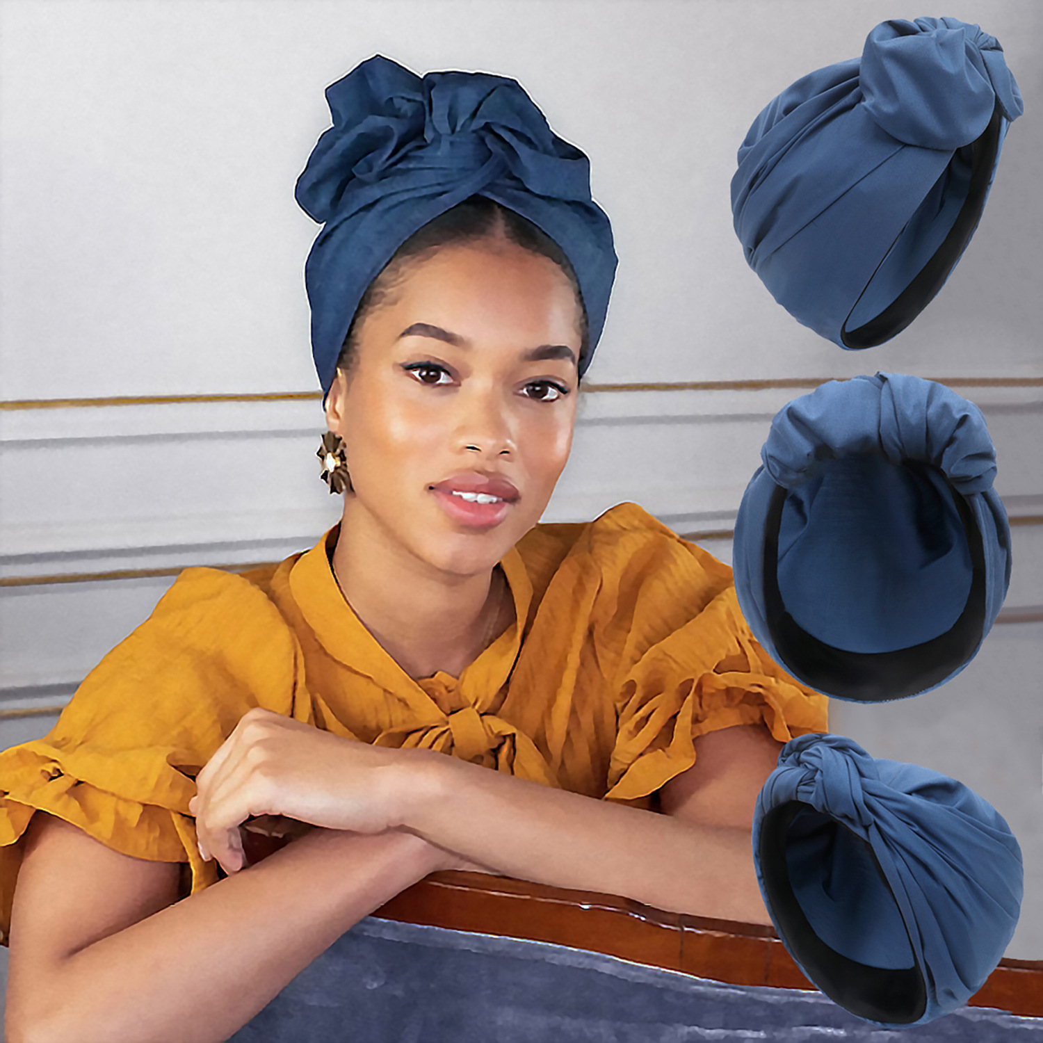 Français Vintage Turban chapeau mode femme Bandana bandeau femmes couverture de cheveux casquette dames bandeau musulman foulard Bonnet