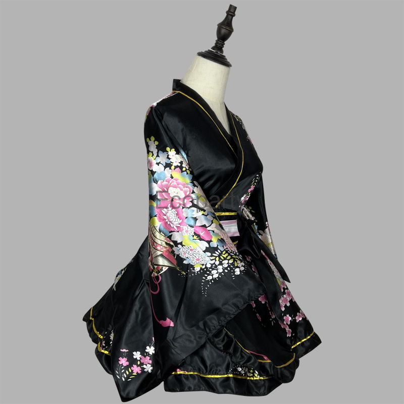 Costume traditionnel japonais, robe Kimono pour femmes, Sakura Yukata Haori japonais Kawaii pour filles, Costumes de spectacle sur scène Cosplay Anime