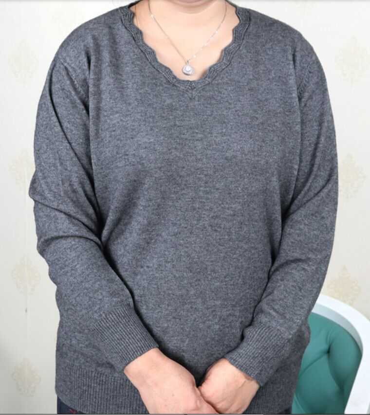 Pull en cachemire pour femmes, chemise tricotée, manches longues, vêtements d'âge moyen, grande taille, 5XL, 6XL, 7XL, 8XL, 9XL, grande taille