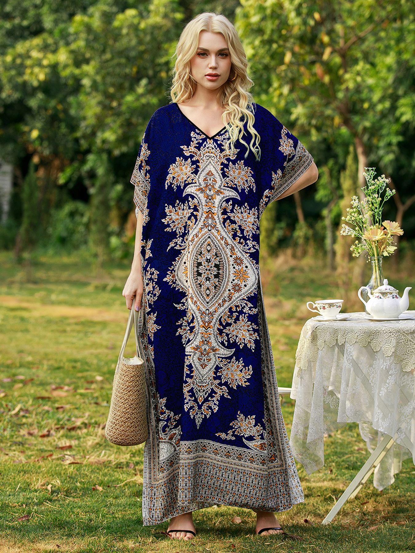 Robe ample du Moyen-Orient pour femmes, jupe imprimée, robe de vacances à la mer, grande taille, nouveau