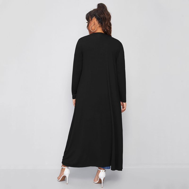 Cardigan à manches longues pour femmes, grande taille, élégant, ouvert devant, ample, noir, décontracté, vêtements pour femmes, grande taille 6XL 7XL