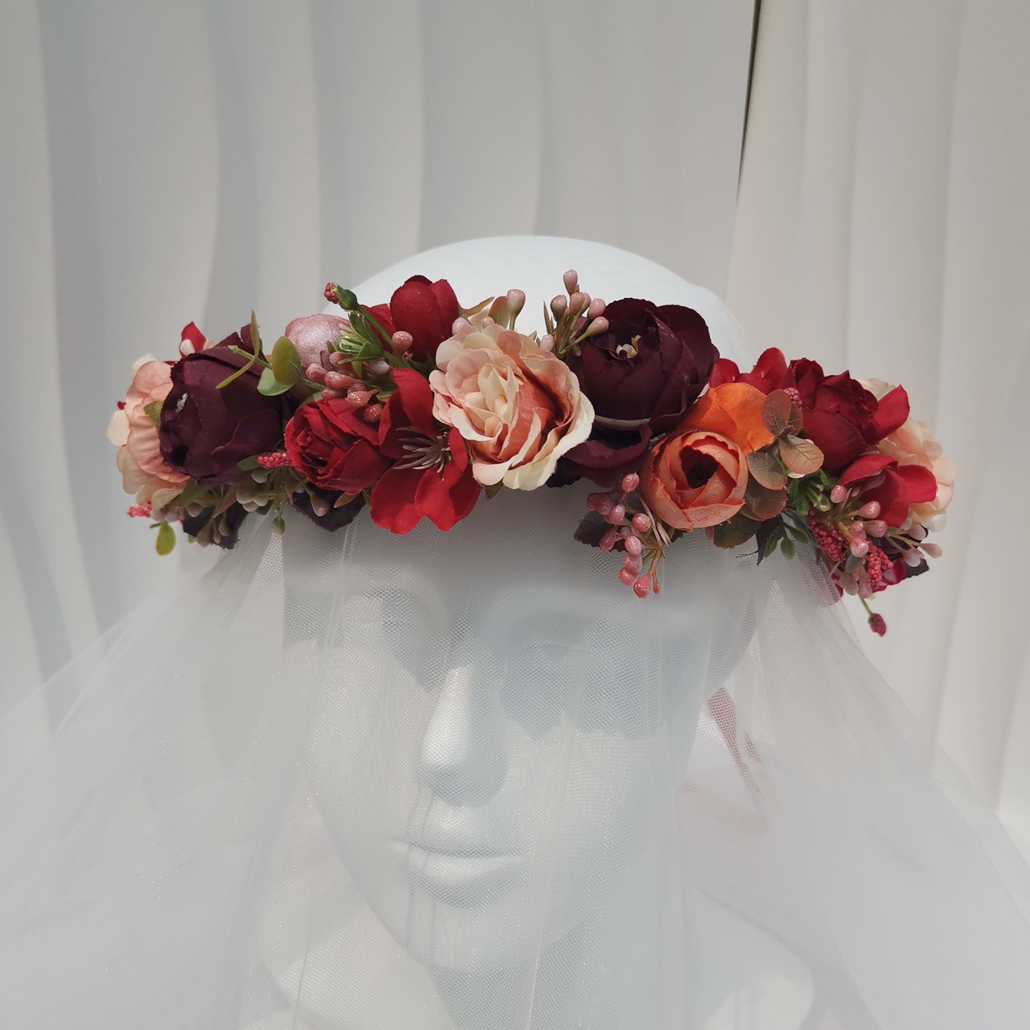 Serre-tête floral bohème de plage, accessoires de cheveux pour mariage, coiffe pour femme, accessoire de tête pour fiançailles, coiffe de mariée, couronne florale.