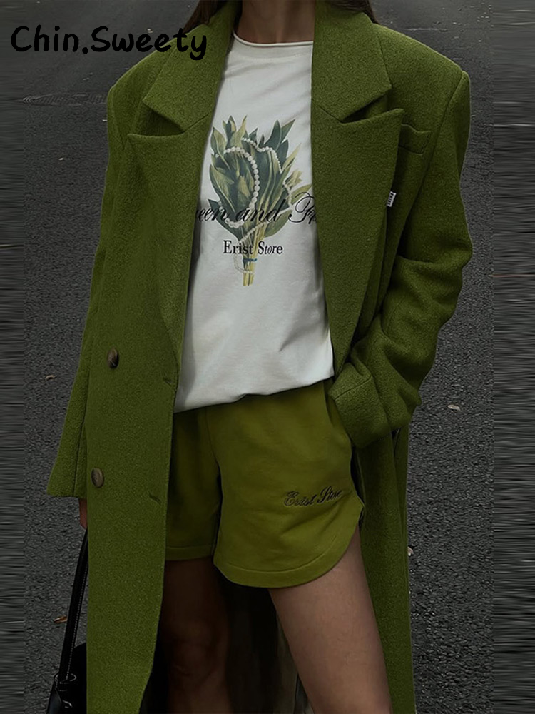 Manteau long en laine pour femme, col à revers, manches longues, double boutonnage, manteau d'hiver 2026, manteaux élégants et chics pour femme