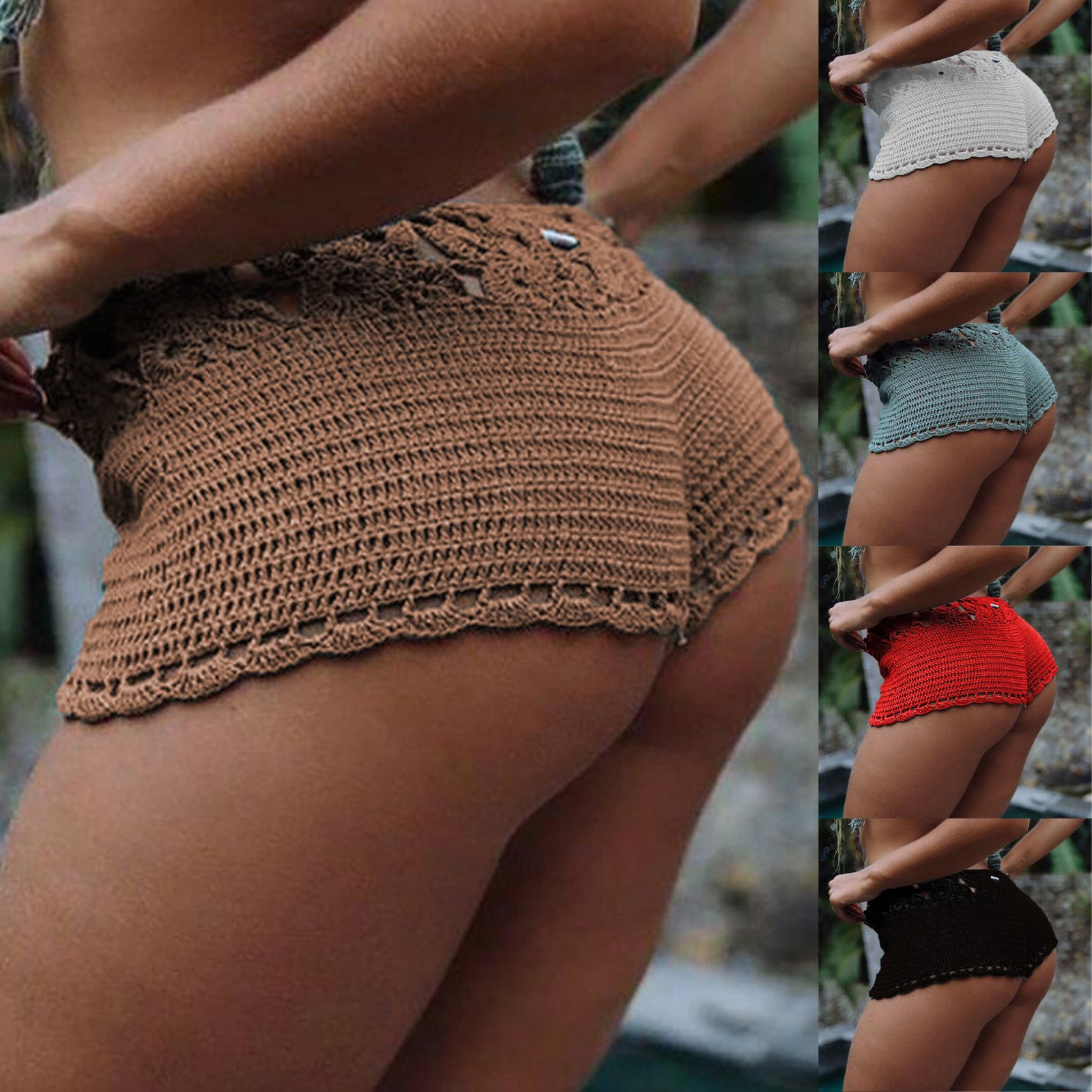 Été plage tricot collants short de bain femmes coupe ajustée solide coton Yoga Legging Shorts plage maillot de bain fête sport short de bain