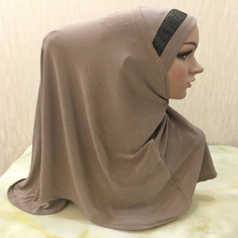 Foulard hijab à paillettes pour grandes filles musulmanes, H063, écharpe islamique à enfiler, foulard amira, haute qualité