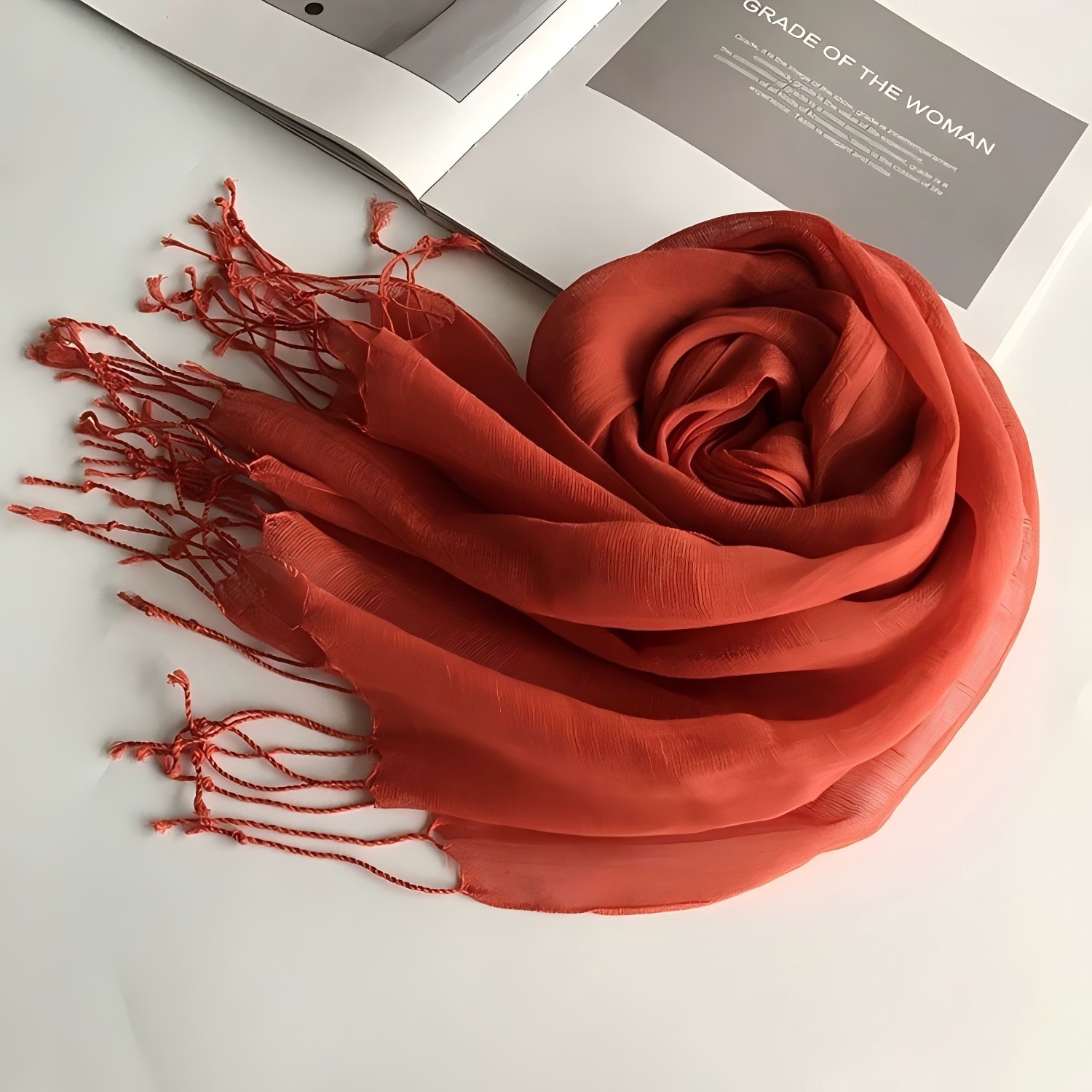 Écharpe en lin de couleur unie pour femmes, turban, hijab