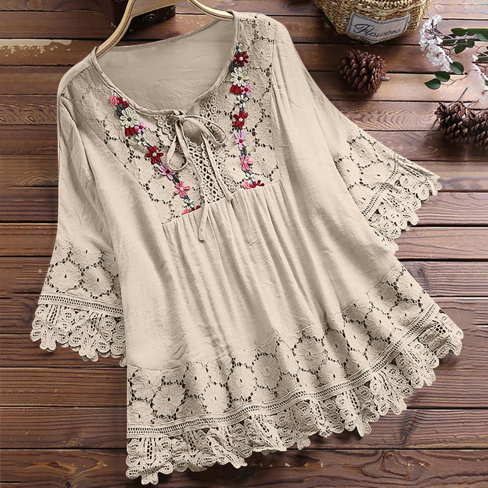 Dentelle dames T-Shirts Blusa Camisas Mujer Streetwear vêtements femmes t-shirt été coton lin femme t-shirt ample décontracté hauts t-shirt
