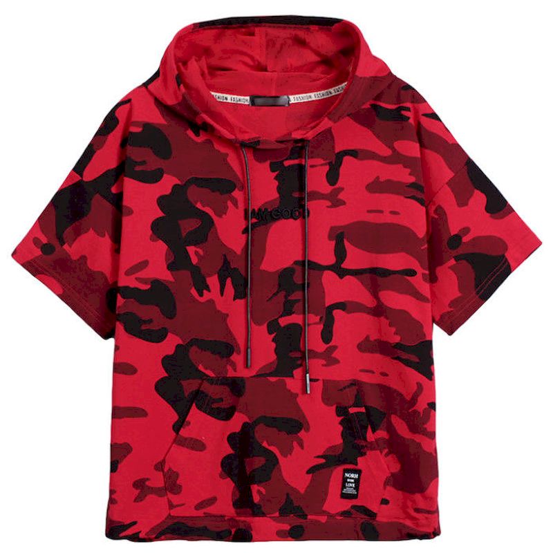 T-shirt à Capuche en Coton à Manches Courtes pour Femme, Uniforme d'Étudiant Fin, Style Coréen, Été