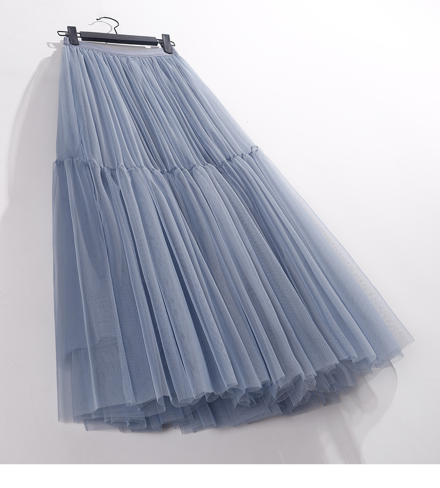 Jupe longue en tulle maxi pour femme, plissée gothique noire, décontractée, de fête, style fée, été, hiver, Jupe Longue 2026, Falda Mujer