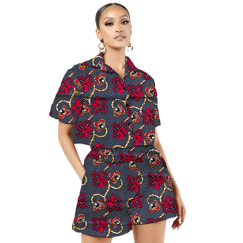 Tenues Ankara pour femmes africaines, Mini ensembles de Couture africaine, hauts courts + Shorts chauds, imprimé coloré, costume de fête féminin