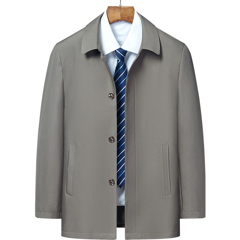 Vestes coupe-vent d'affaires décontractées pour hommes, manteaux de marque de qualité supérieure, Trench-Coat de printemps pour hommes, couleur unie, veste mi-longue pour hommes