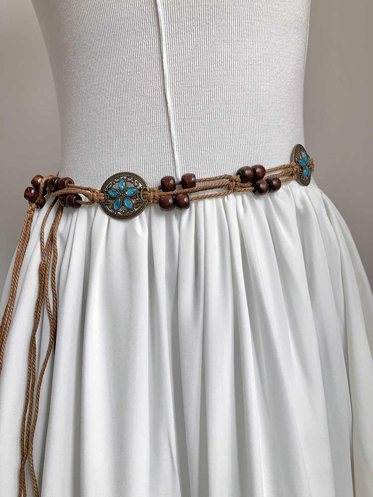 Création d'une ceinture audio pour femme, la nouvelle ceinture audio rétro ethnique de cet été est une décoration haut de gamme polyvalente et exclusive