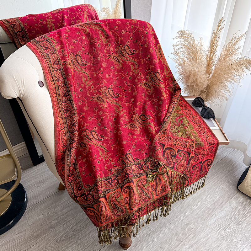 Gland couverture conception épaisse Pashmina nouveau hiver chaud châle enveloppement Paisley motif écharpe femmes foulard Poncho étoles 2025