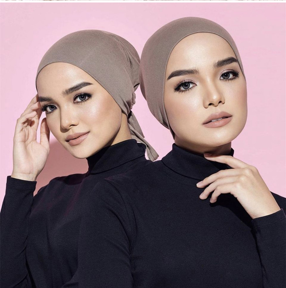 Nouveau Turban Musulman Doux en Modal, Bonnets Intérieurs pour Hijab, Sous-voile Islamique, Bonnets Indiens, Foulard Femme, Turbante Mujer