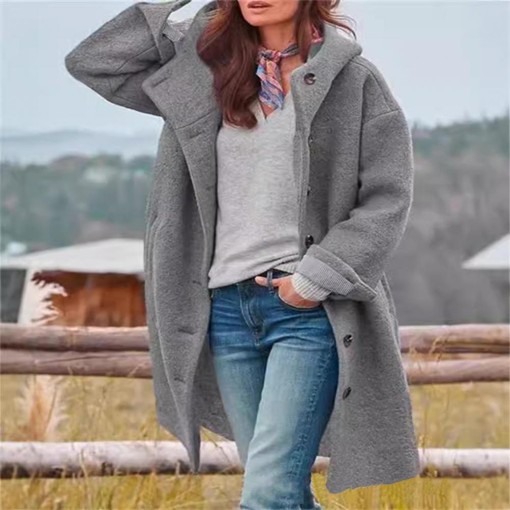 Veste coupe-vent à capuche pour femme, pardessus avec poches, manches longues, design coupe-vent, automne, hiver, 03