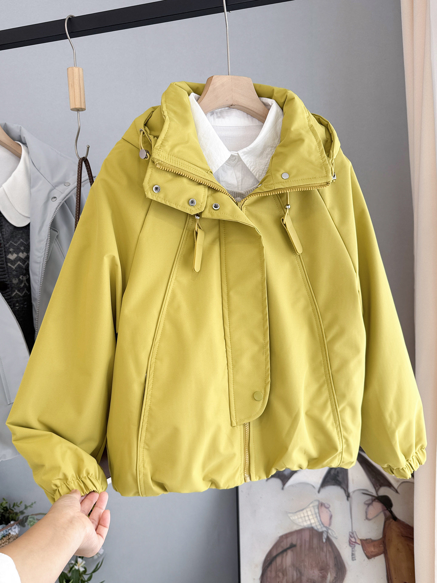 Veste matelassée en coton pour femme, style coréen, coupe ample, amincissante, décontractée, collection Printemps 2026, tendance, coupe-vent et imperméable