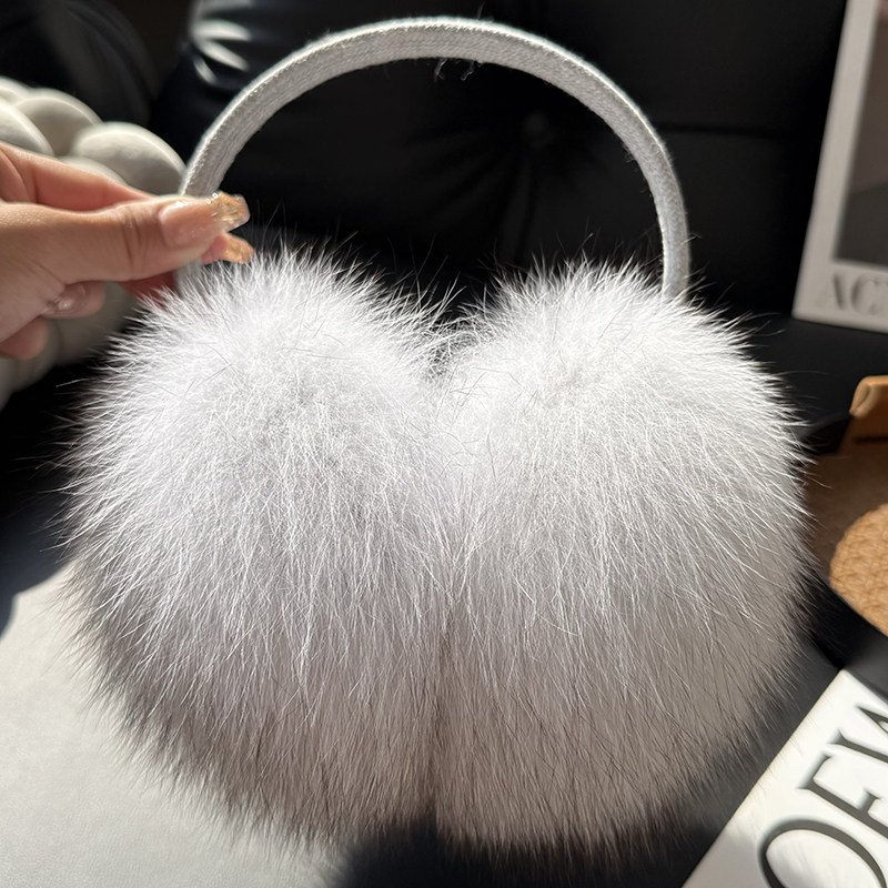 Nouveau hiver réel fourrure de renard cache-oreilles pour femmes naturel fourrure de renard foulards double usage véritable plus chaud en peluche oreille Muff extérieur solide fourrure