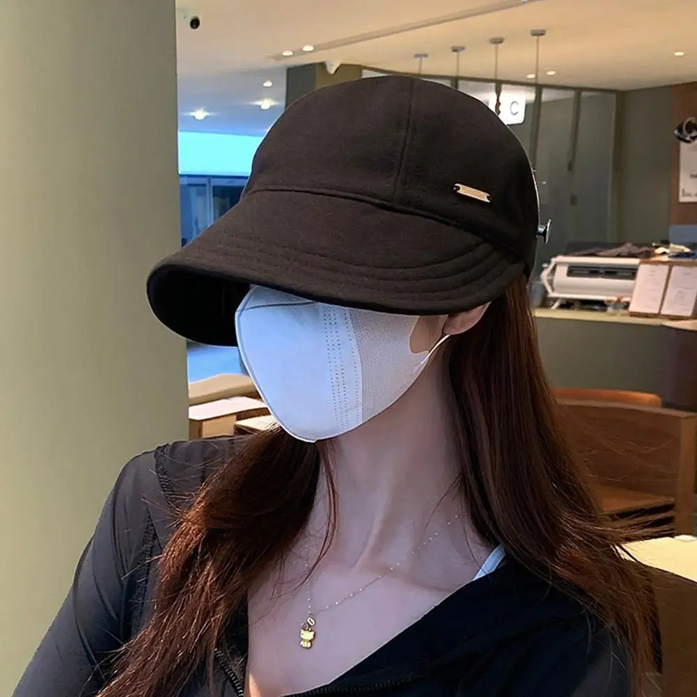 Chapeau de soleil d'été pour femme, casquette de baseball tendance à large bord, protection UV, idéale pour les voyages en extérieur et la plage, ajustable
