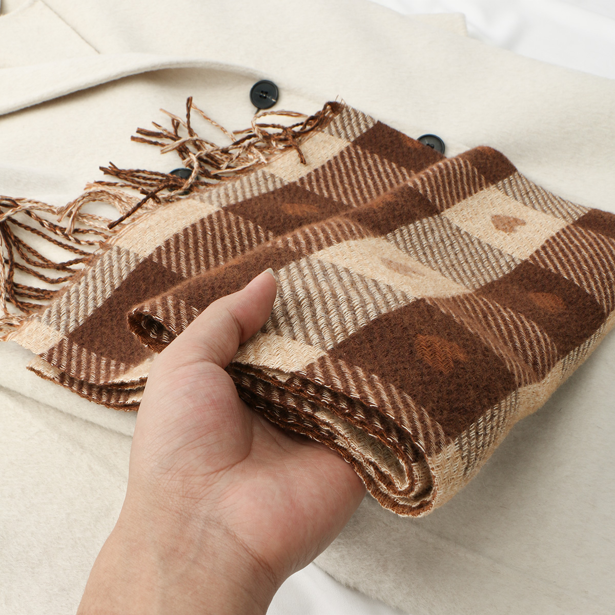 Écharpe à motifs de cœur pour femmes, écharpe confortable à carreaux, épaisse et chaude, grande couverture, châle, Pashmina, automne et hiver