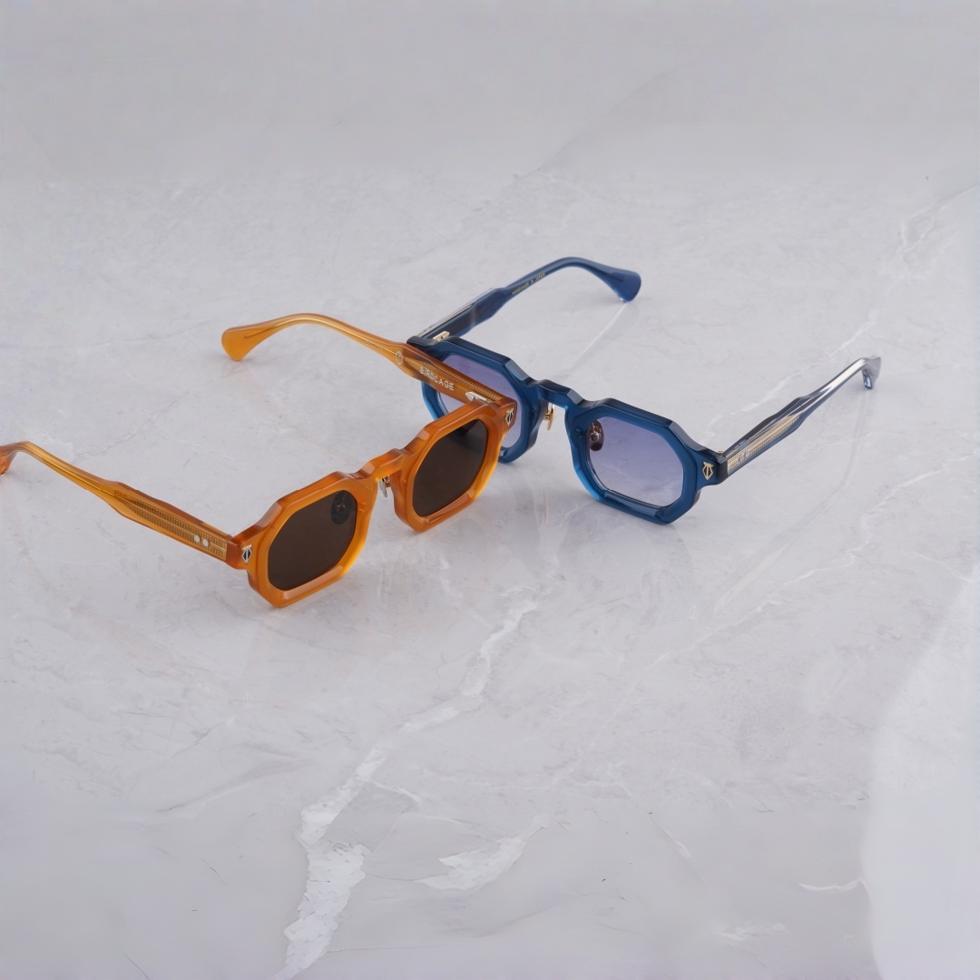 Lunettes de soleil LTEN-RI, monture en acétate solide, inspiration cage à oiseaux, design unique, tendance, rétro, classique, UV400, haute qualité, unisexe