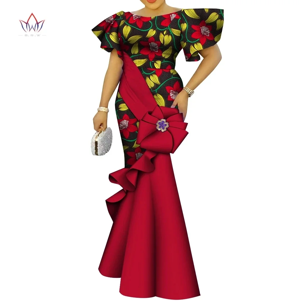 Robe de soirée africaine pour femmes, robes longues Ankara, robes à fleurs élégantes, robes d'église éducatives pour femmes, WYpayée ity 98