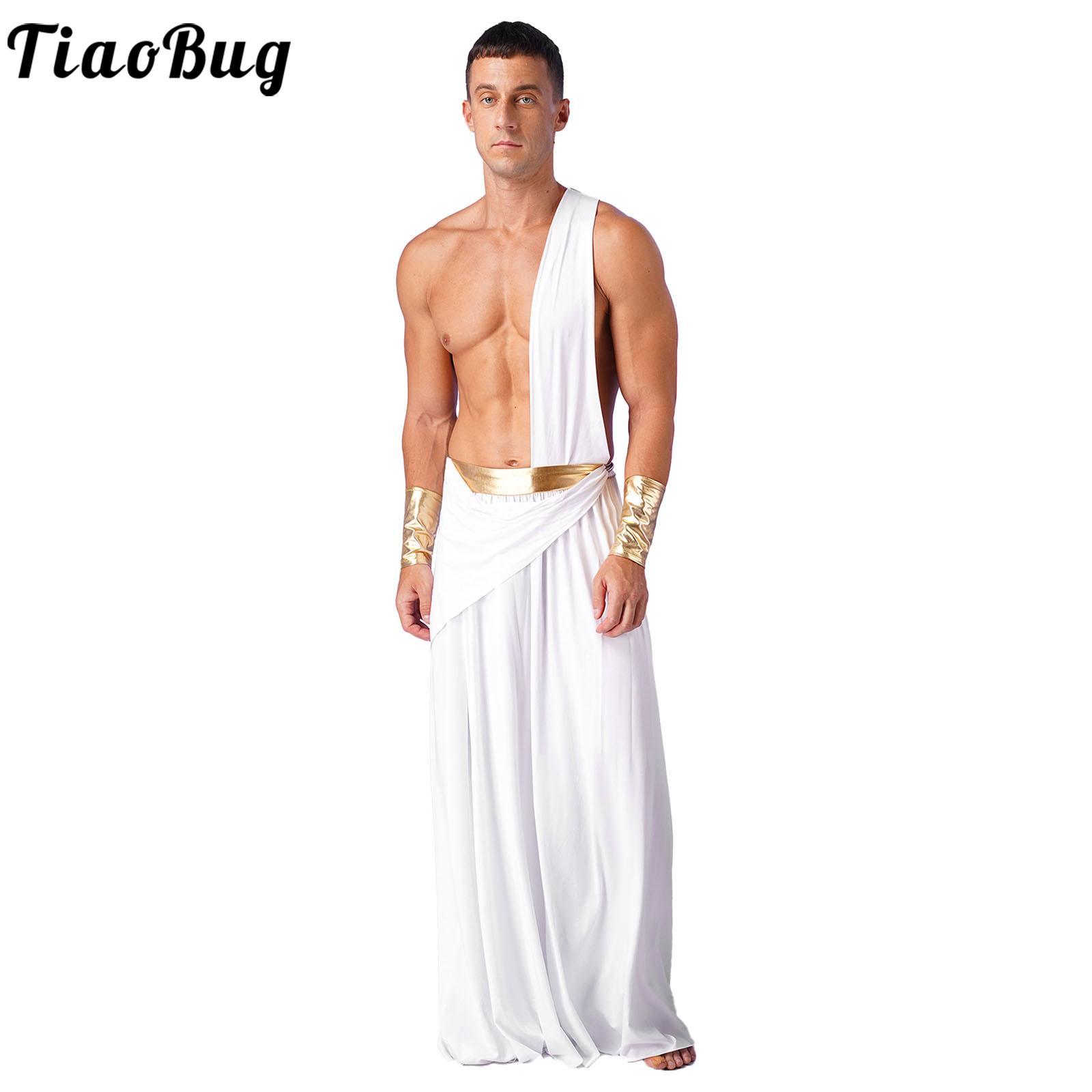 Costume de gladiateur Toga de Dieu grec des Prairies pour hommes, empereur romain, une robe de fibre initiée, habillage de Kokor médiéval d'Halloween